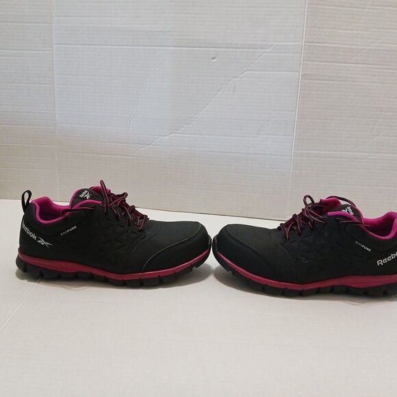 Reebok Work Sublite Cushion Composite Toe Work Shoes Black /Pink W-9W - Picture 6 of 16